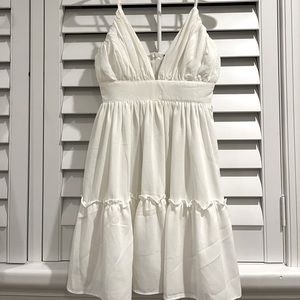 Pretty little thing fit and flare white dress